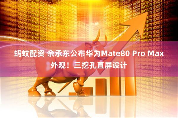 蚂蚊配资 余承东公布华为Mate80 Pro Max外观！三挖孔直屏设计